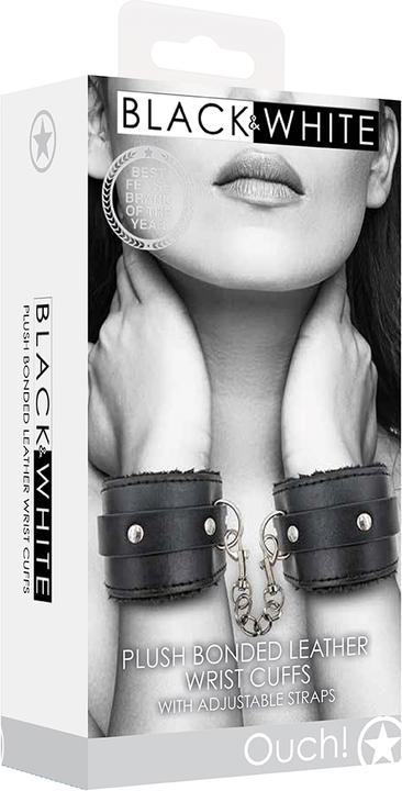 Produktbild Ouch! Plush Bonded Leather Hand Cuffs - With Adjustable Straps