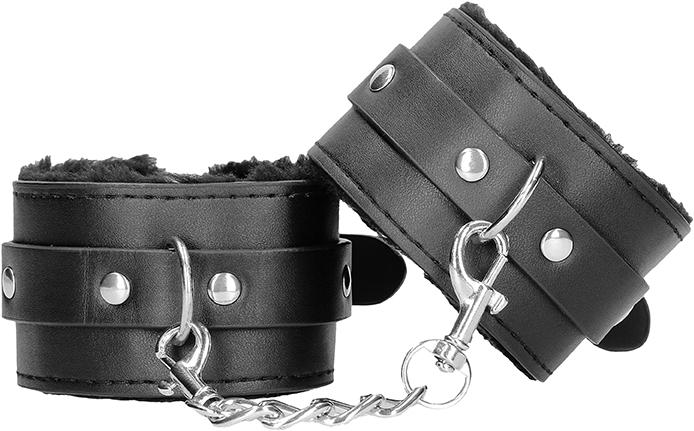 Produktbild Ouch! Plush Bonded Leather Hand Cuffs - With Adjustable Straps