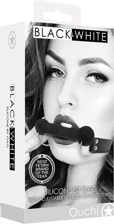 Actual product image Ouch! Silicone Bit Gag - With Adjustable Bonded Leather Straps