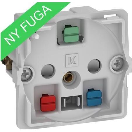 LK, Zubehör Elektroinstallation, FUGA-Steckdose 2-polig 1 Modul + DK-Masse mit LED, ohne Abdeckung.