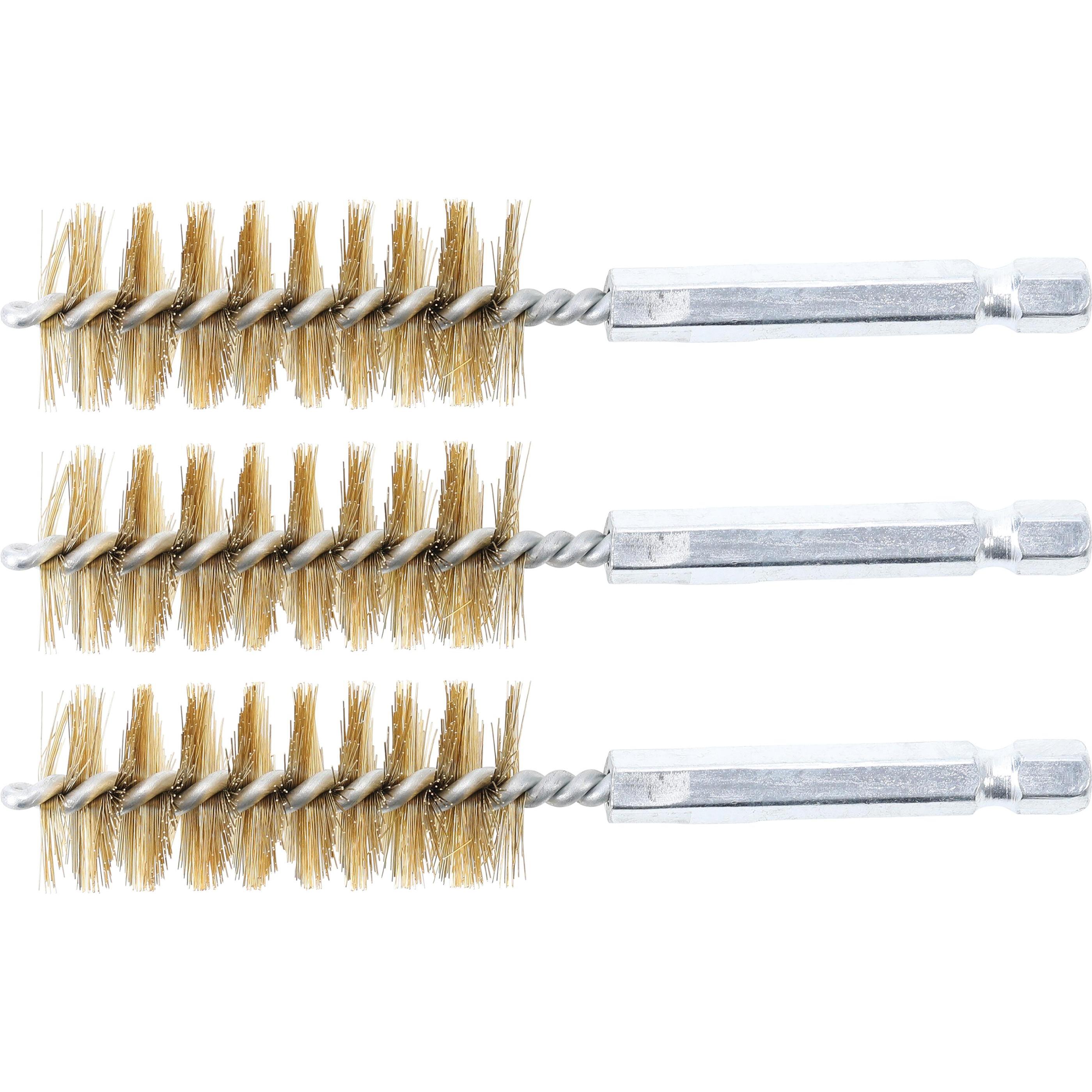 BGS, Schleifmittel, Messingbürste 19 mm Antrieb Aussensechskant 6,3 mm (1/4") 3-tlg.