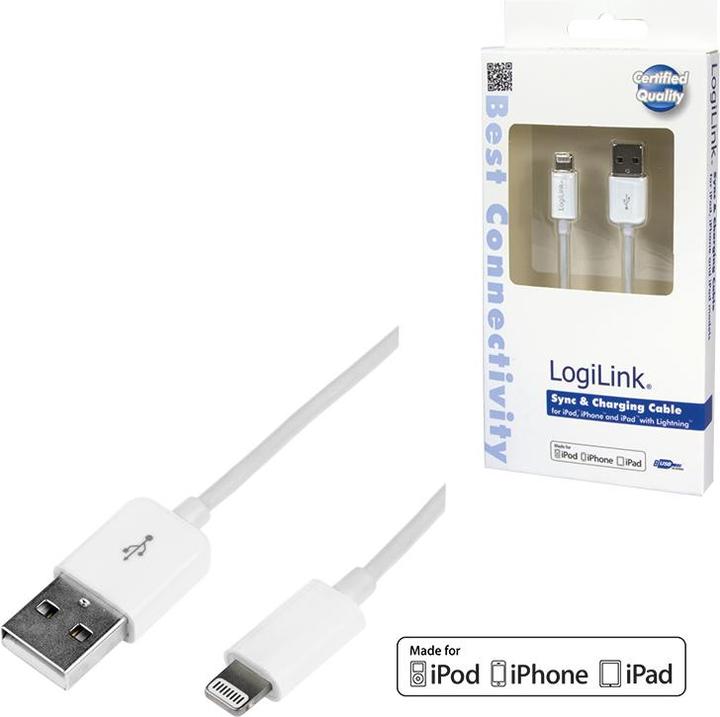 Produktbild LogiLink Lightning - USB A (1 m, USB 2.0)