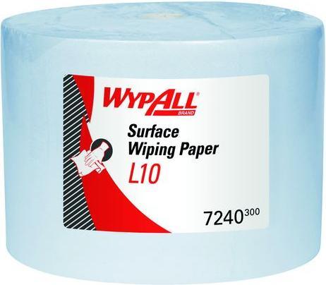 Actual product image Kimberly-Clark Wipe Wypall® L10 EXTRA+ 7240 L380xW330approx. mm blue 1-ply (1000 x)