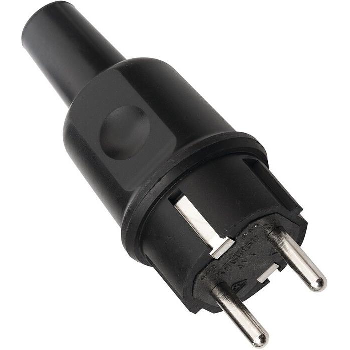 Thumbnail - Kalthoff, Netzstecker + Netzkupplung, Schutzkontaktstecker 10-/16 A 250 V schwarz IP44 Vollgummi
