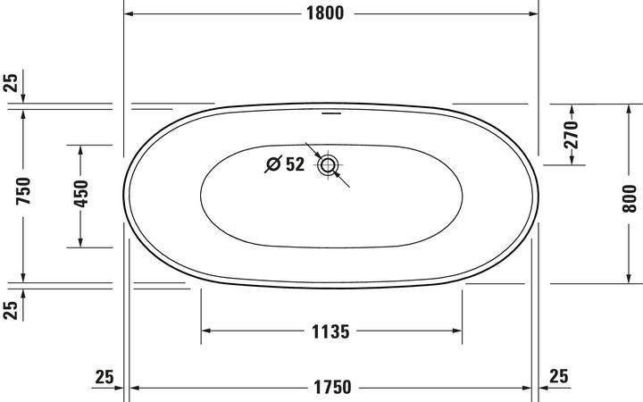 Produktbild Duravit DuraVato Badewanne (202 l, 180 cm, 80 cm)