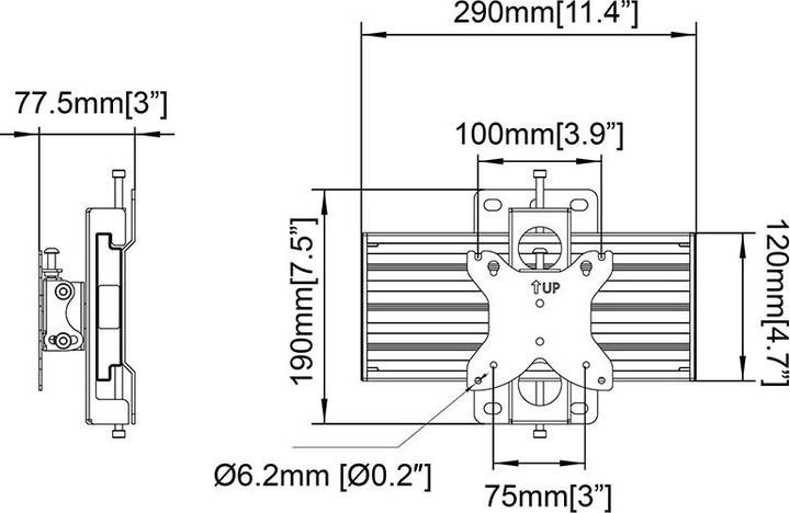 Image du produit Multibrackets Support mural fixe, 17"-42", VESA 75x75-100x100 (Mur, 30 kg, 17" - 42")