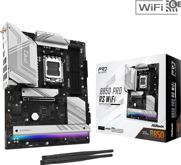Productafbeelding AsRock B850 Pro RS WiFi (AM5, AMD B850, ATX)