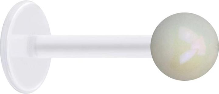 Immagine prodotto Star Piercing Micro Labret trasparente con sfera rivestita di bianco (senza ottone, Materiale sintetico)