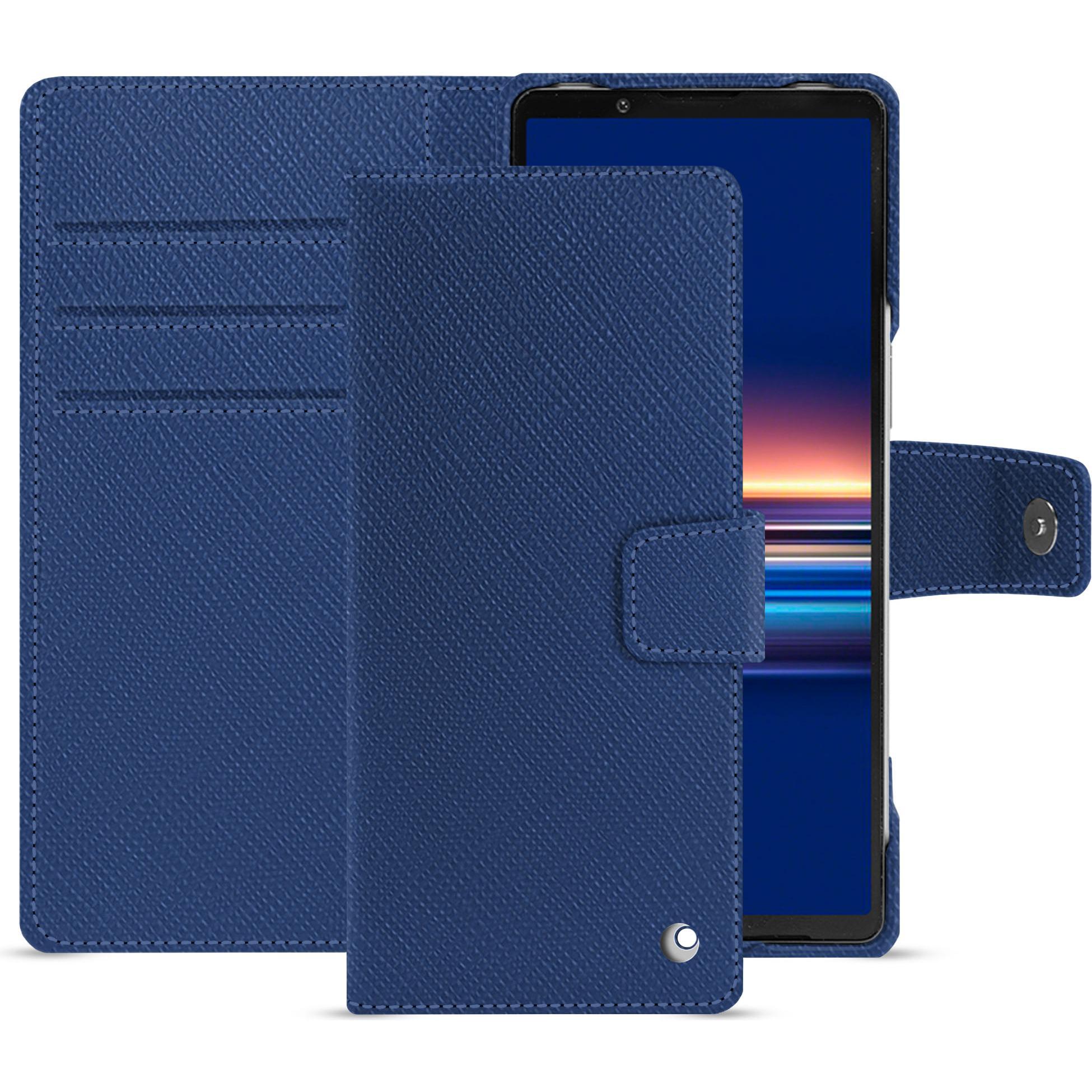 Noreve Lederschutzhülle Sony Xperia 5 V (Sony Xperia 5 V), Smartphone Hülle, Blau