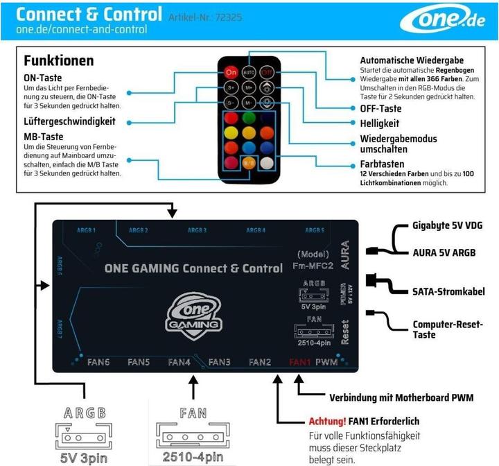 Produktbild One Gaming Lüftersteuerung Connect & Control
