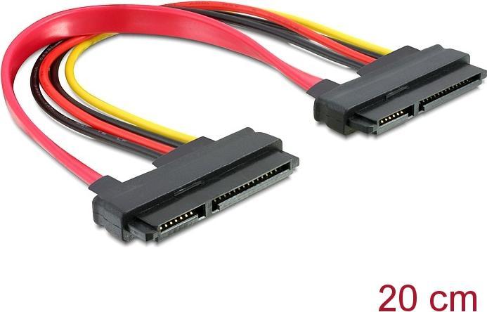 Actual product image Delock 22 Pin SATA cable external to bracket