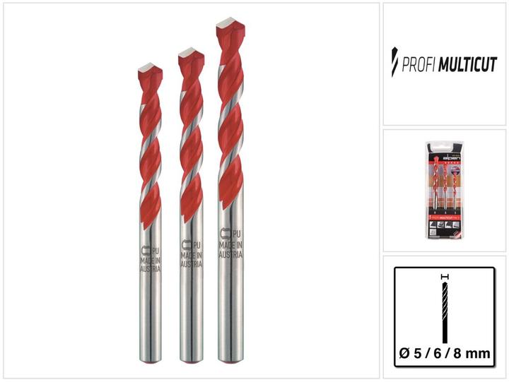 Actual product image Alpen Carbide multi-purpose drill bit set (8 mm)