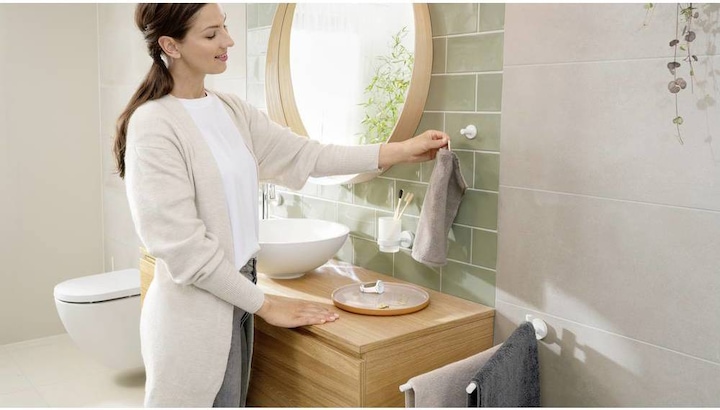 Actual product image tesa MOON WHITE Towel hook incl. adhesive solution without drilling