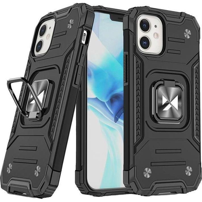 Wozinsky Ring Armor IPHONE 14 MAX Black (Apple iPhone 14 Pro Max), Smartphone Hülle, Schwarz