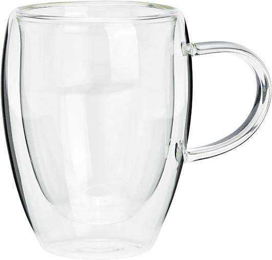G. Wurm Mug Double-Walled Glass Transparent (W/H/D) 13x11x8cm 350ml (350 ml)