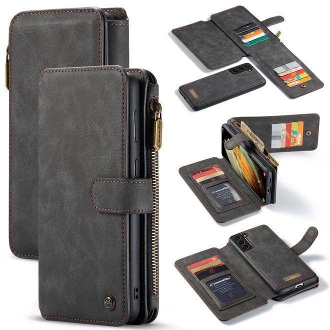 Thumbnail - Caseme Leder Etui mit Portemonnaie (Samsung Galaxy S21+), Smartphone Hülle, Schwarz