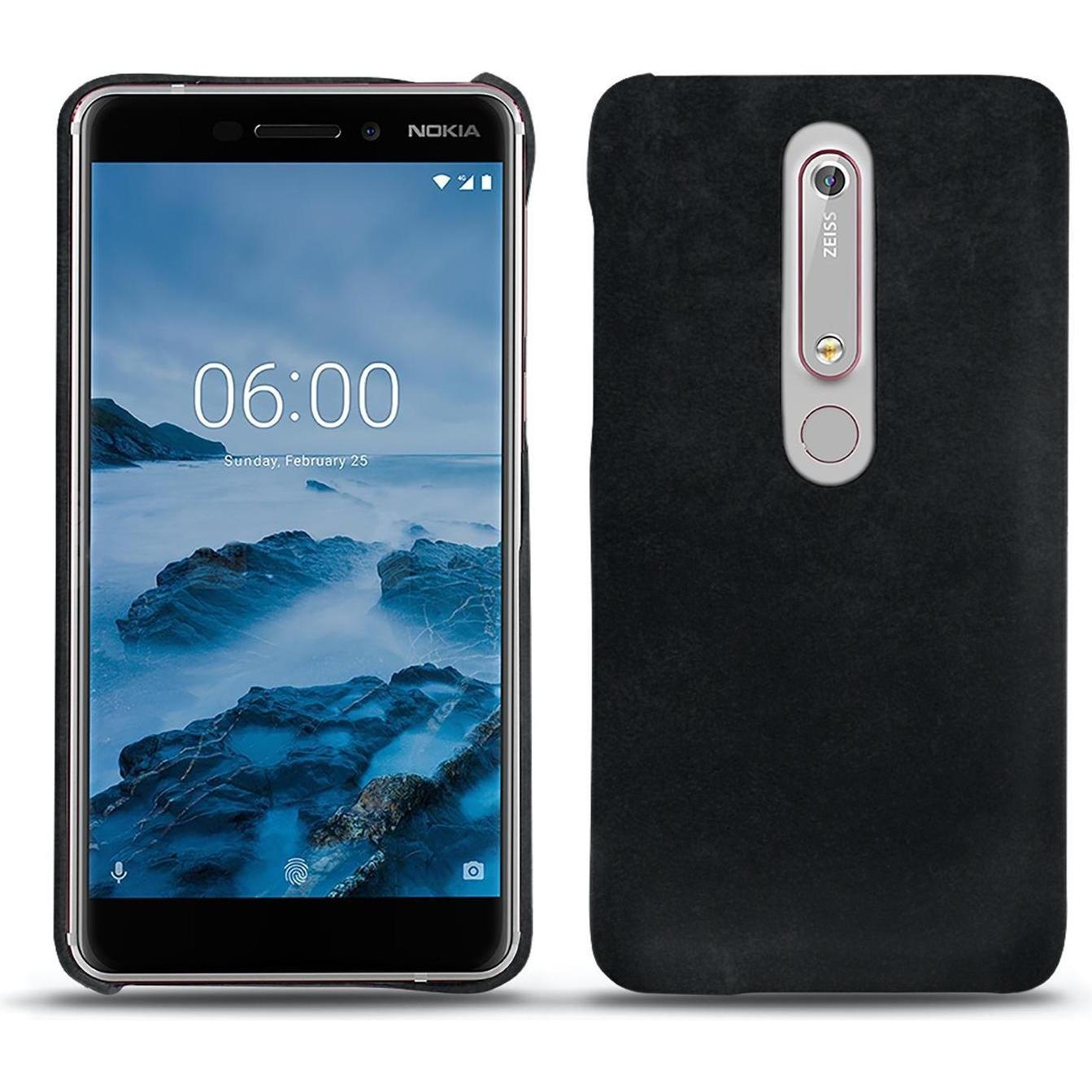 Noreve Lederschutzhülle (Nokia 6 (2018)), Smartphone Hülle, Schwarz