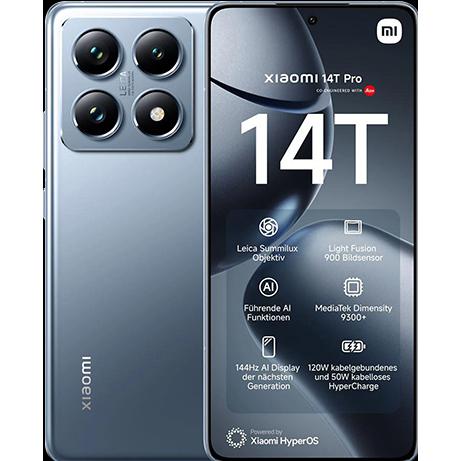 Xiaomi 14T Pro (512 GB, Titan Blue, 6.67", Dual SIM, 50 Mpx, 5G), Smartphone, Blau