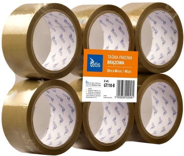 Produktbild Tetis Paketband Braun 6 Stk. (48 mm)
