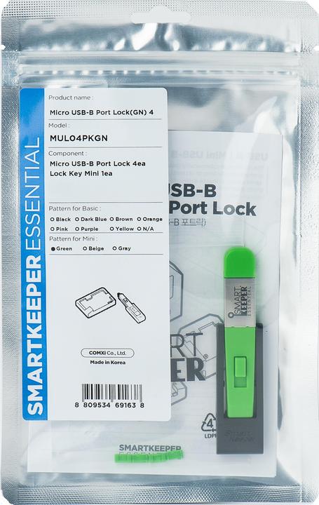 Productafbeelding Smart Keeper 4 x Micro USB B-Port Sloten met 1 x Mini Type Sleutel
