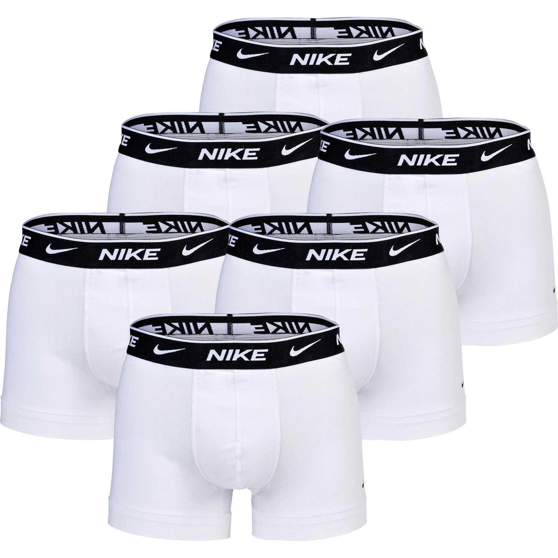 Nike, Herren, Unterhosen, Boxershort Casual Stretch, Weiss, (S, 6er Pack)