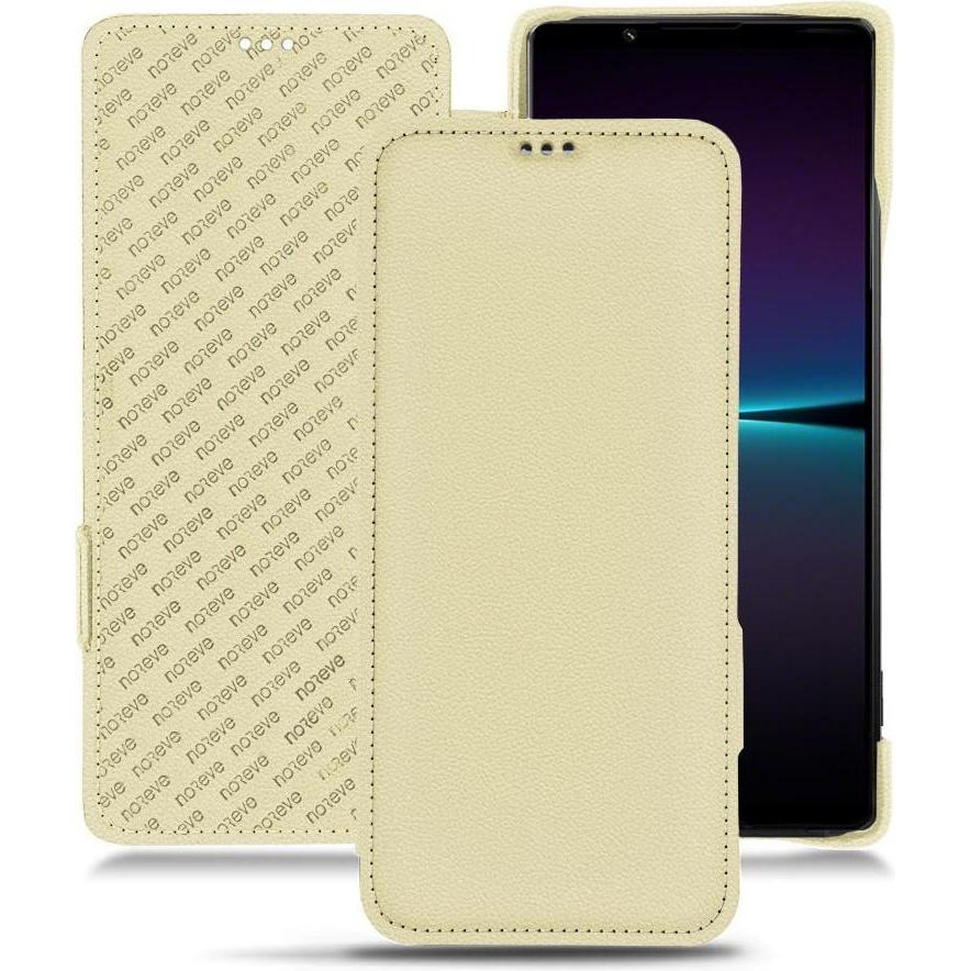 Noreve Lederschutzhülle horizontal (Sony Xperia 1 IV), Smartphone Hülle, Beige