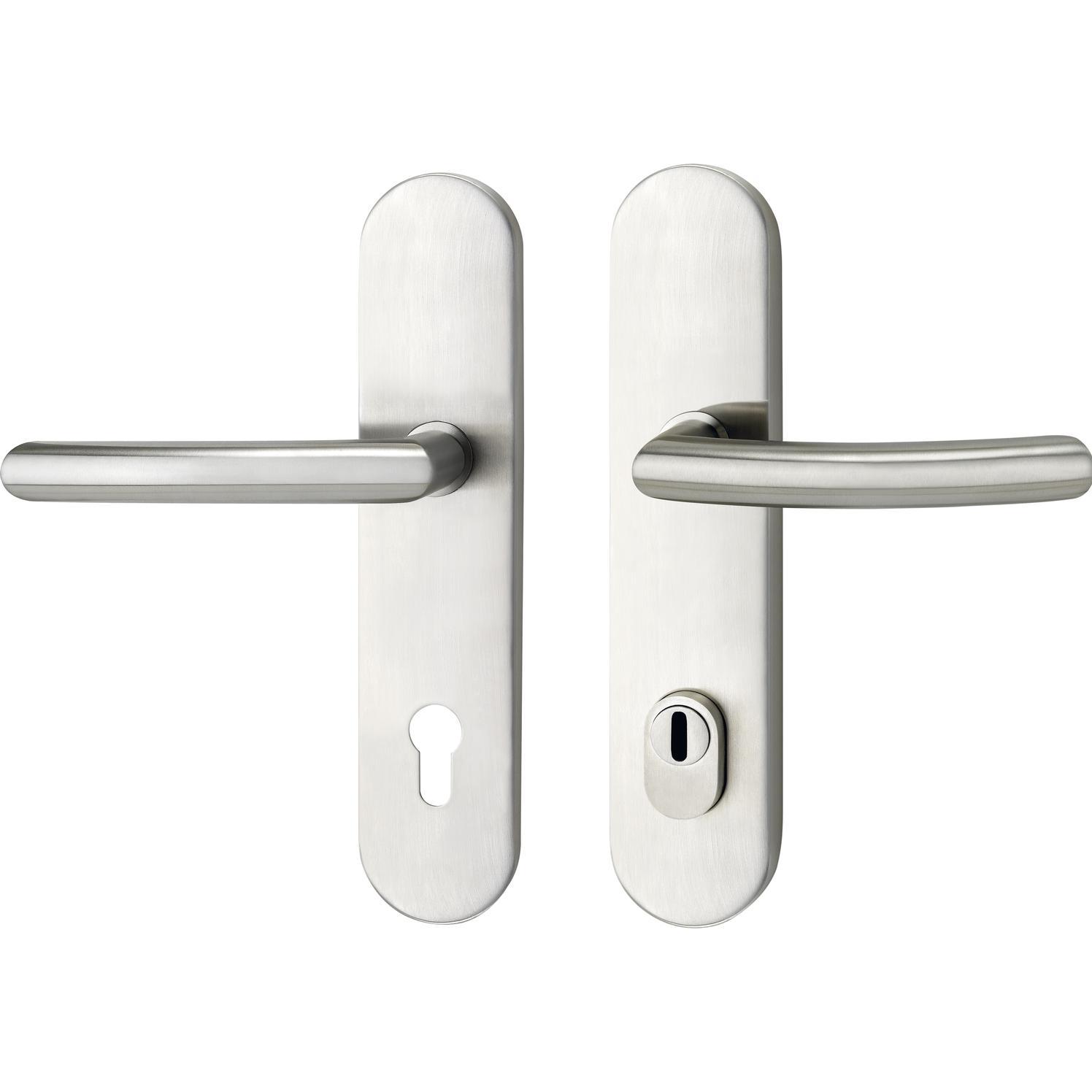 Marchesi, Türgriff + Fenstergriff, Türbeschlag Arc Türgriff auf Schild PZ 88, höhe 16mm mit Kzs, Edelstahl matt (Türgrif...