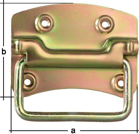 Produktbild Starx Kistengriff schwer 80 x 70 x 11 mm, Galv. gelb verzinkt (Kistengriffe, 10 Stk.)