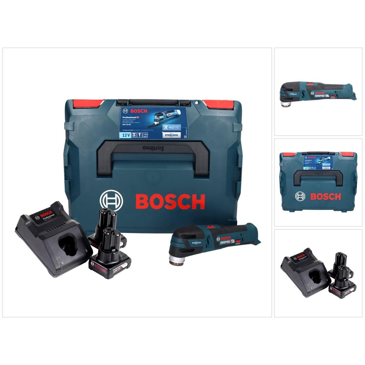 Bosch Professional, Multifunktionswerkzeug, Bosch GOP 12V-28 Professional Akku Multi Cutter 12 V Brushless + 2x Akku 6,0...