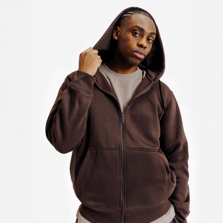 Image du produit Decathlon Sweat zippé mixte, Elementals, marron (XS)
