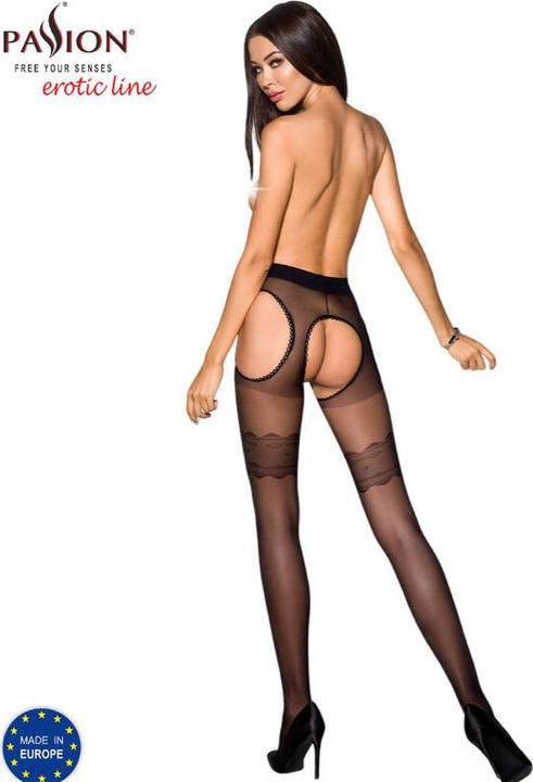 Actual product image Passion WOMAN TIOPEN 002 BLACK STOCKINGS SIZE 1/2 (S, M)
