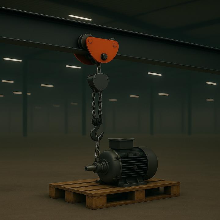 Image du produit XPOtool HD Chariot porte-palan manuel 2000kg Largeur de la bride réglable 100-125mm Chariot manuel