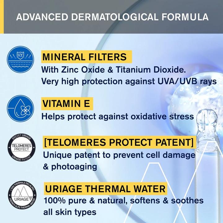 Actual product image Uriage BariÃ©sun Mineral Cream (Suntan cream, SPF 50, 100 ml)