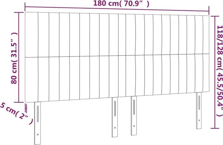 Image du produit vidaXL LED Kopfteil (180 x 5 x 128 cm)