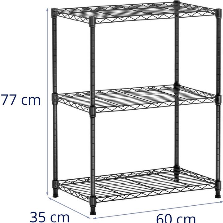 Produktbild Royal Catering Metallregal Steckregal Haushaltsregal Standregal 60x35x77 cm 120 kg schwarz (60 x 35 x 77 cm)