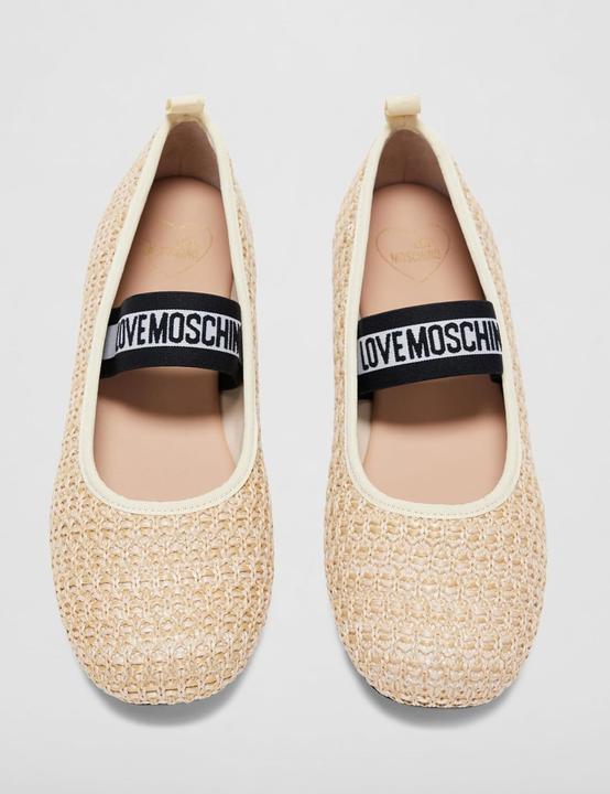 Produktbild Love Moschino Schlichte Ballerinas aus natürlicher Raffia (40)