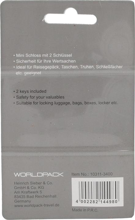 Produktbild Worldpack Reiseaccessoires Kofferschloss 3 cm (Schlösser & Anhänger)