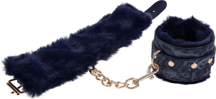 Actual product image Sportsheets Cougar Furry Handcuffs - Blue