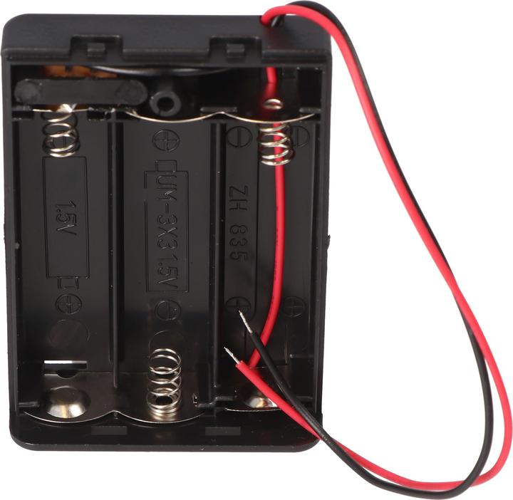 Produktbild AccuCell Batteriehalter für 3x Mignon mit Deckel und Schalter wasserabweisend