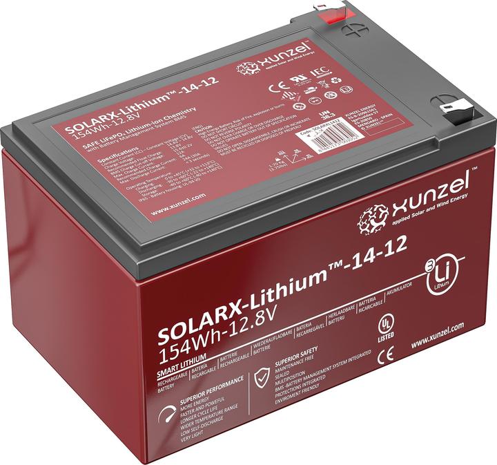 Immagine prodotto Xunzel Batteria al litio Solarx 12V (12 V, 13 Ah)