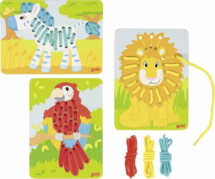 Produktbild Goki Schnürpuzzles aus Holz (3 Teile)