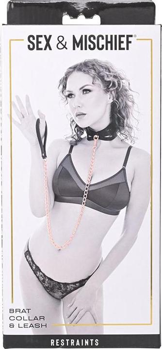 Produktbild Sportsheets Sex And Mischief Brat Collar And Leash Sexalsbänder Black 90 cm