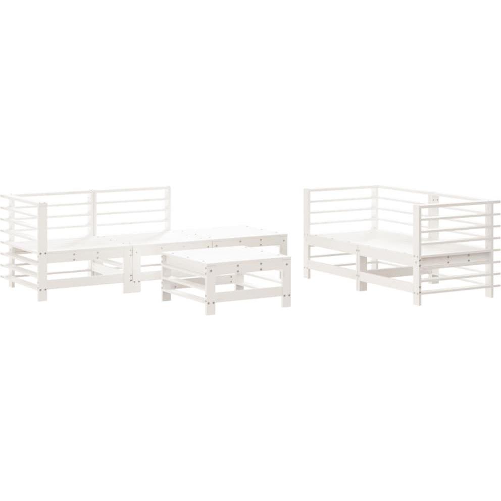 VidaXL, Gartenlounge, 6-tlg. Garten-Lounge-Set Weiss Massivholz Kiefer,Farbe