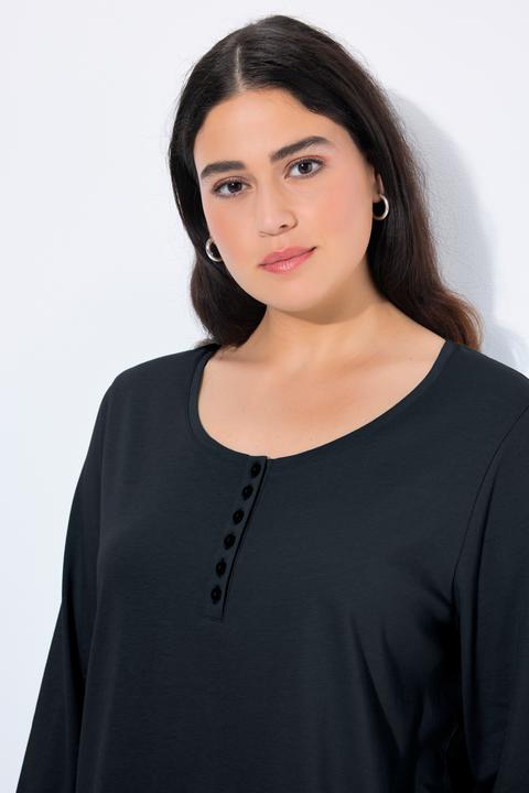 Produktbild Ulla Popken Basic Shirt, Knopfleiste, regular, Langarm (50, 52)
