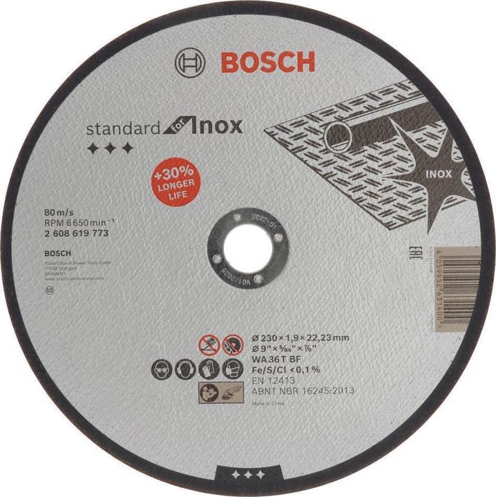 Bosch Professional Zubehör PRO Stainless Steel and Metal cutting disc, 230 x 1.9 x 22.23 mm