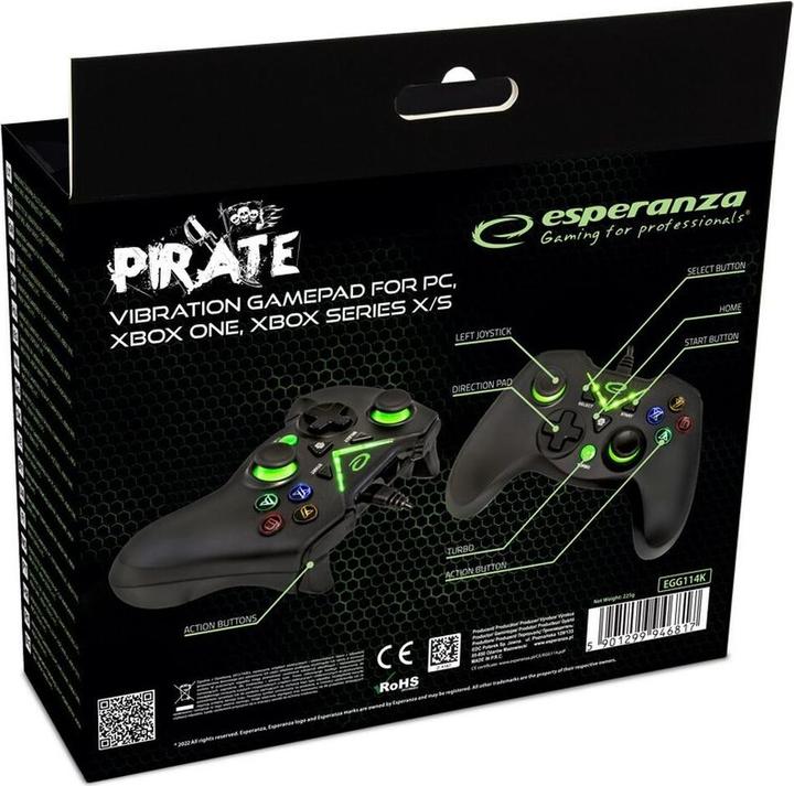 Actual product image Esperanza EGG114K gamepad computer (Xbox One S, Xbox Series S, Xbox Series X)
