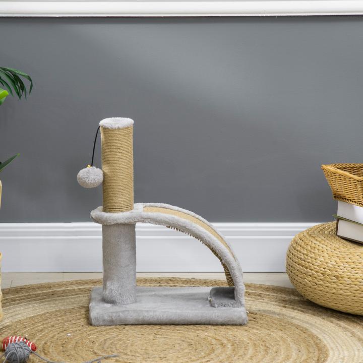 Produktbild PawHut Kratzbaum Spanplatte, Polyester Grau (43 cm, Grau)