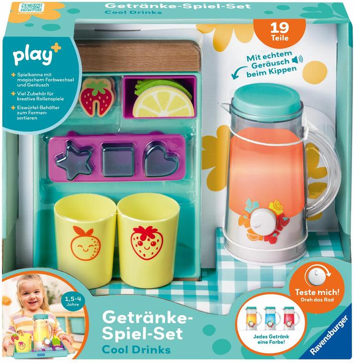 Ravensburger Ensemble de jeu de boissons Play+ : Cool Drinks - Pretend Play Set, Jouets 18 mois et + (Allemand)
