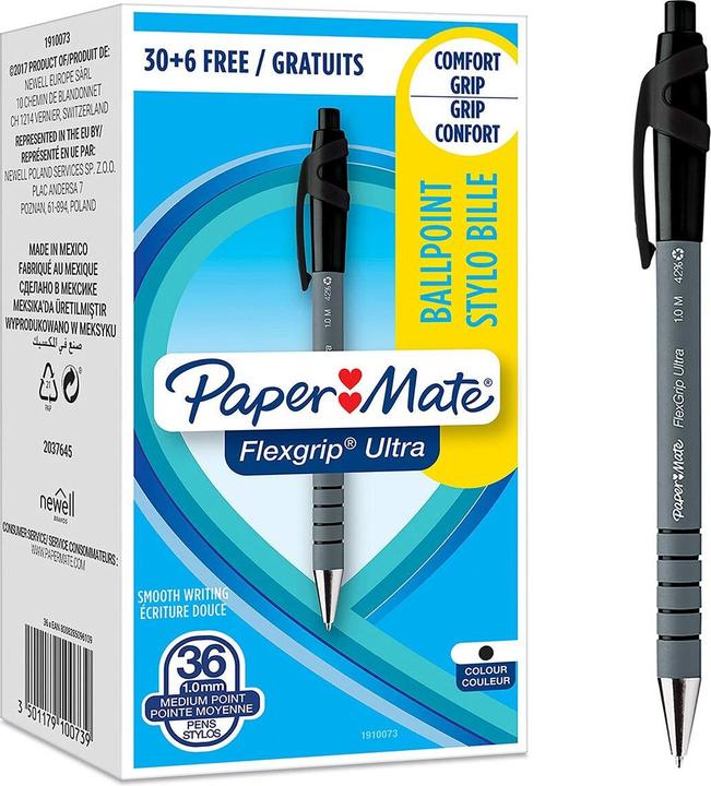 Produktbild Paper Mate Gelschreiber InkJoy Gel RT BP M 30+6 (Schwarz, 36x)