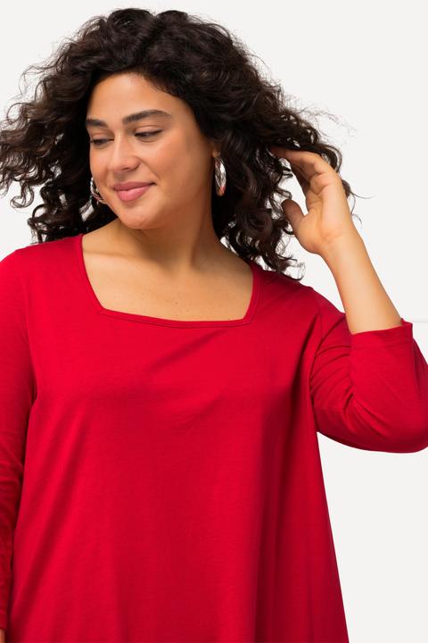 Produktbild Ulla Popken Longshirt, A-Linie, Carré-Ausschnitt, 3/4-Arm (50, 52)